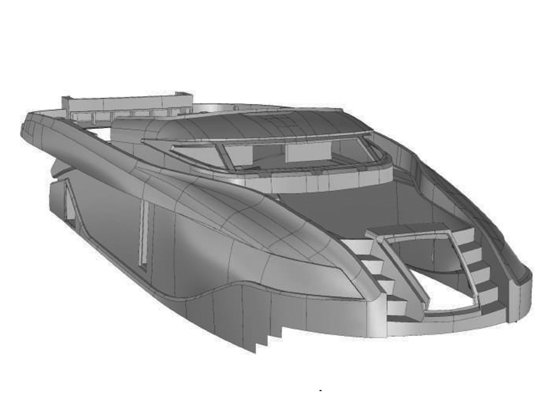 Scansione 3D motoryacht 30mt e conversione in NURBS