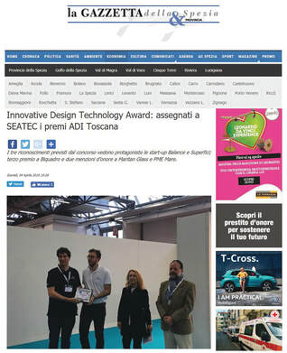 04/04/2019
SUPERFICI sulla Gazzetta della Spezia per il premio Innovative Design Technology Award